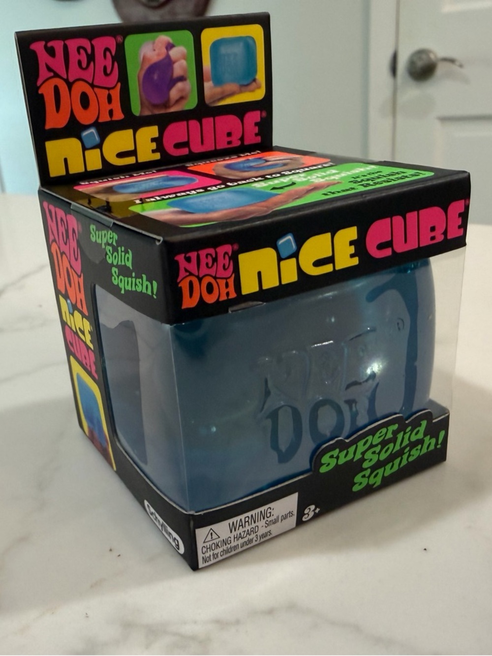 Original Schylling NeeDoh Nice Cube Standard - Translucent  Blue - NIB